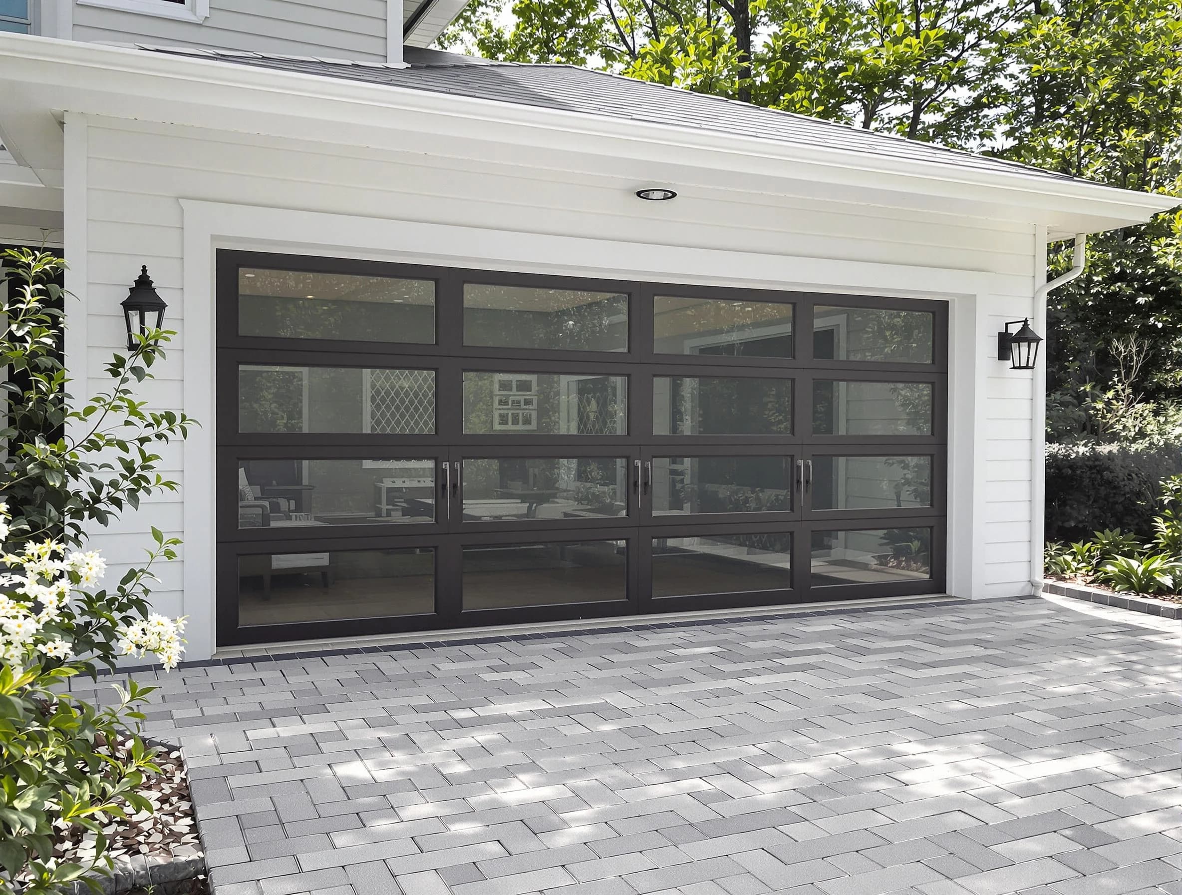Glen Allen Garage Door Repair design specialist presenting custom garage door options to Glen Allen homeowner