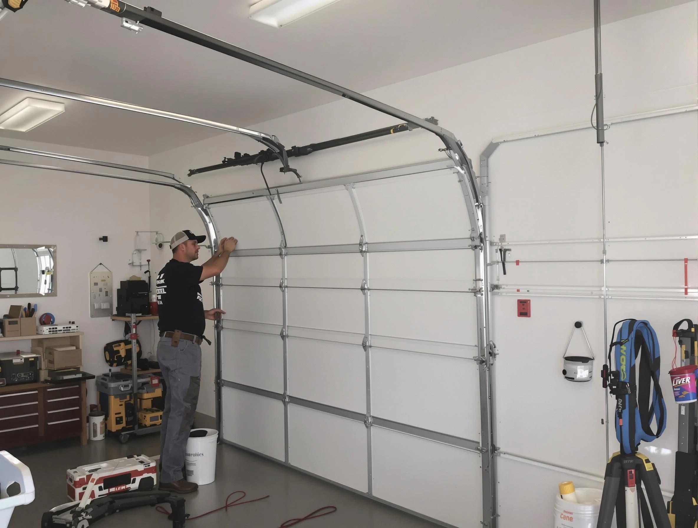 Glen Allen Garage Door Repair team installing new garage door in Glen Allen