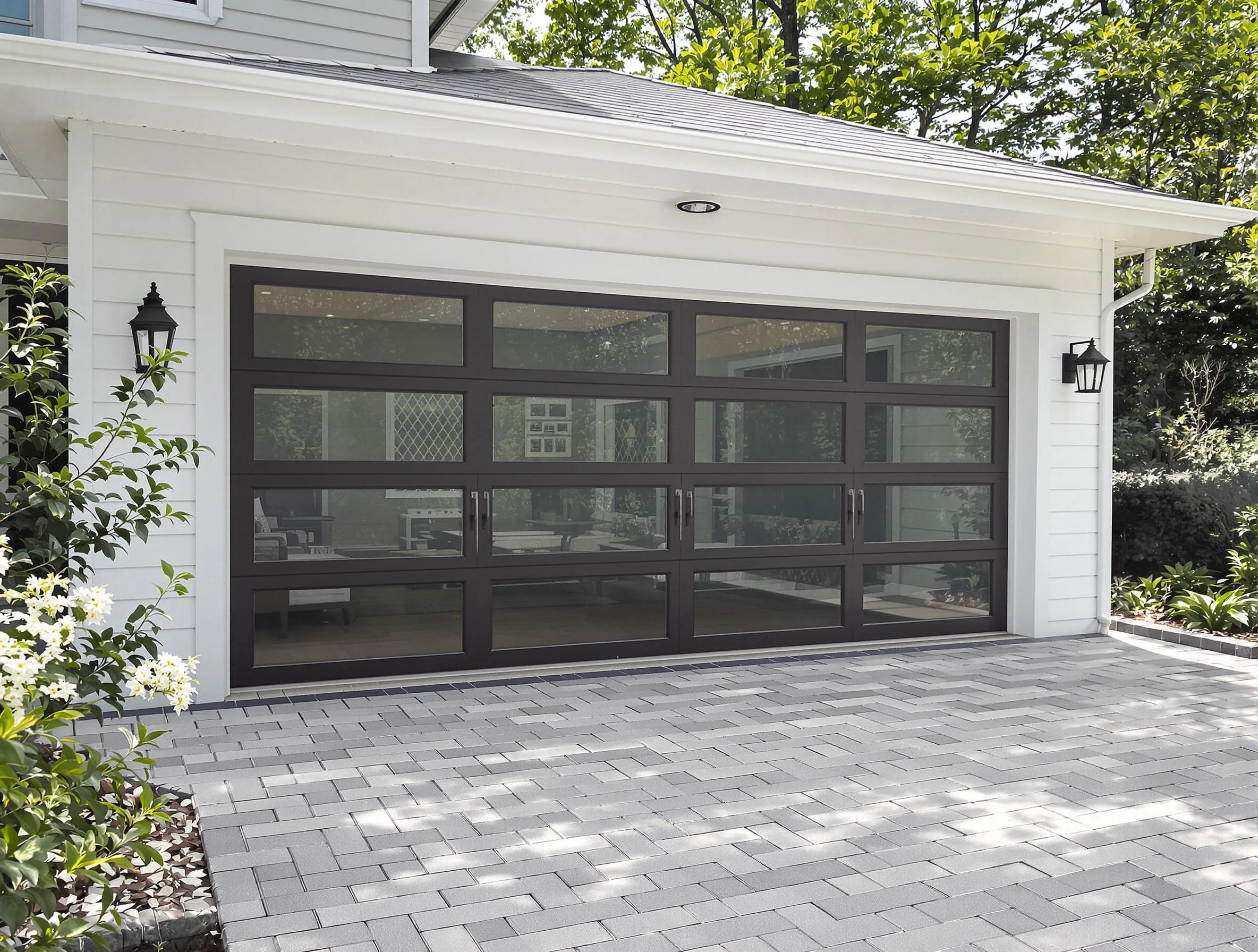 Glen Allen Garage Door Repair design specialist presenting custom garage door options to Glen Allen homeowner