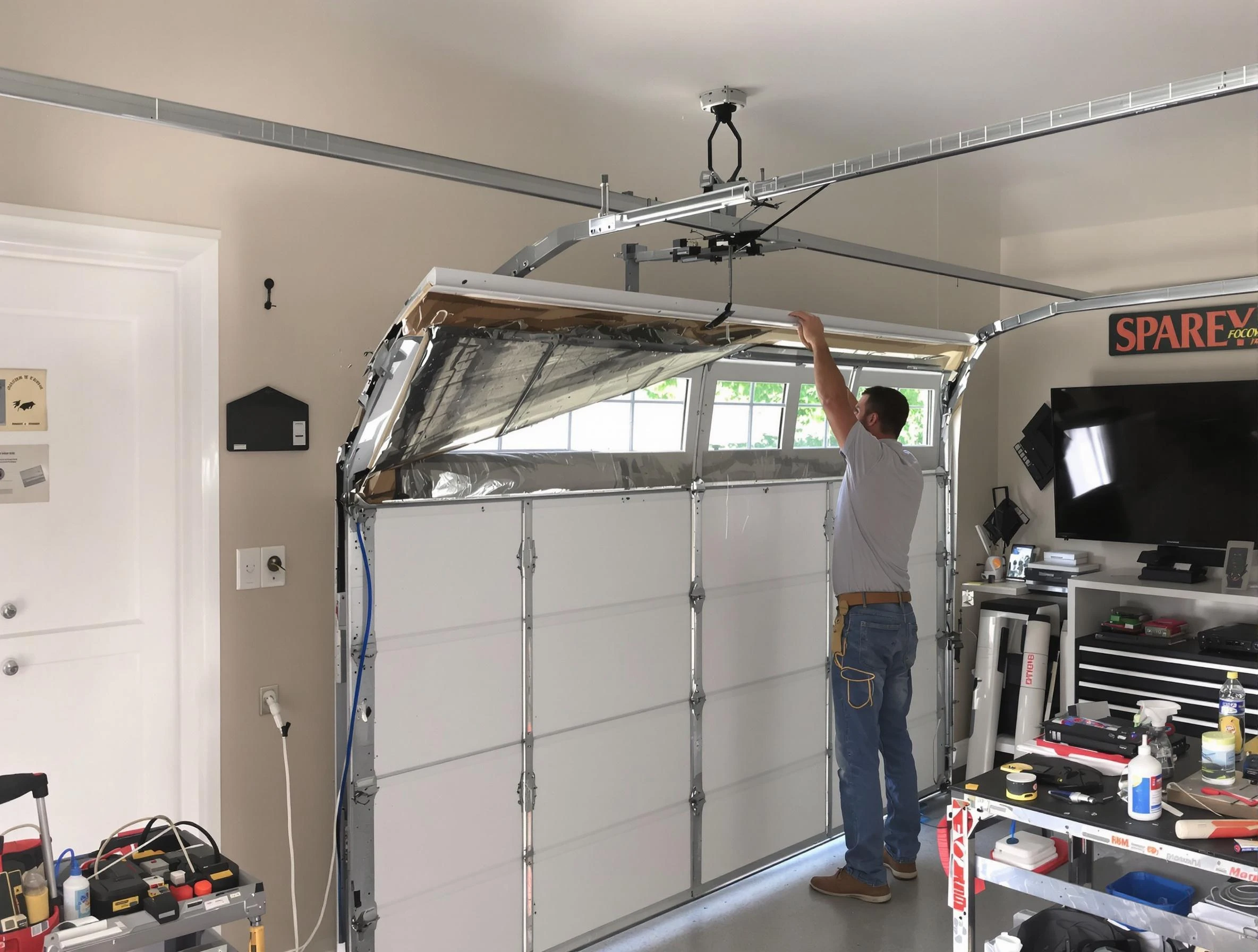 Garage door section replacement by Glen Allen Garage Door Repair in Glen Allen